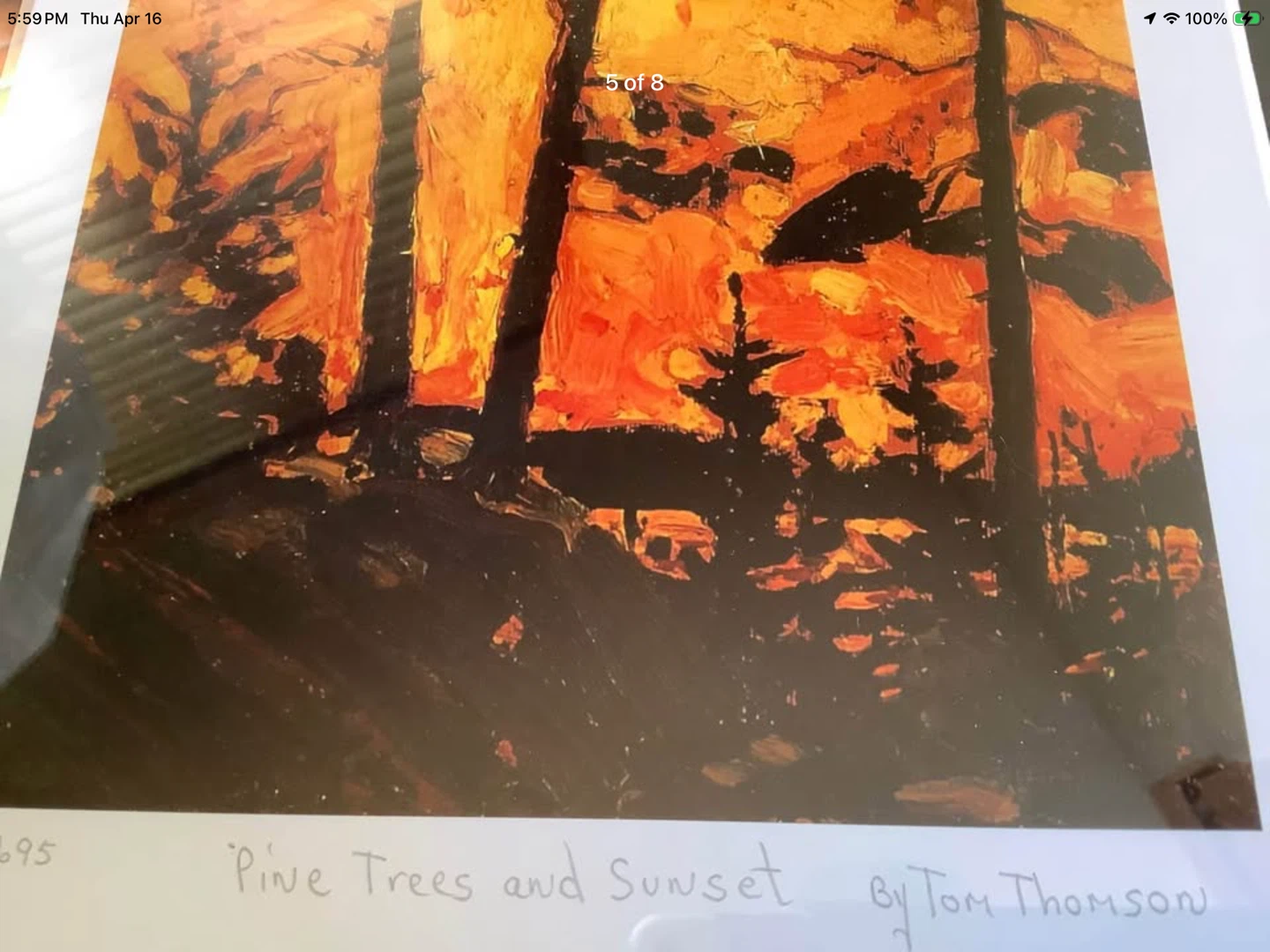 Grp of 7 Tom Thomson’s Ltd Ed Print “Pine Trees and Sunset” 🐞 - photo 5