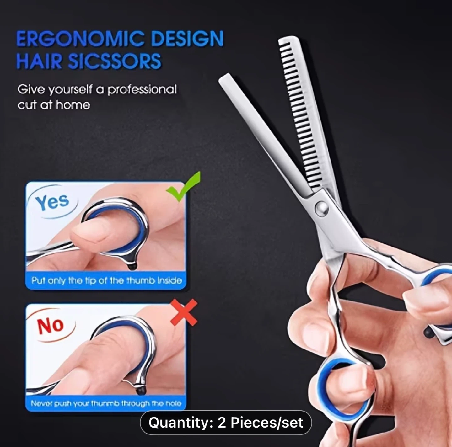 Set of 2 Hair Cutting Scissors for Home Use - photo 2