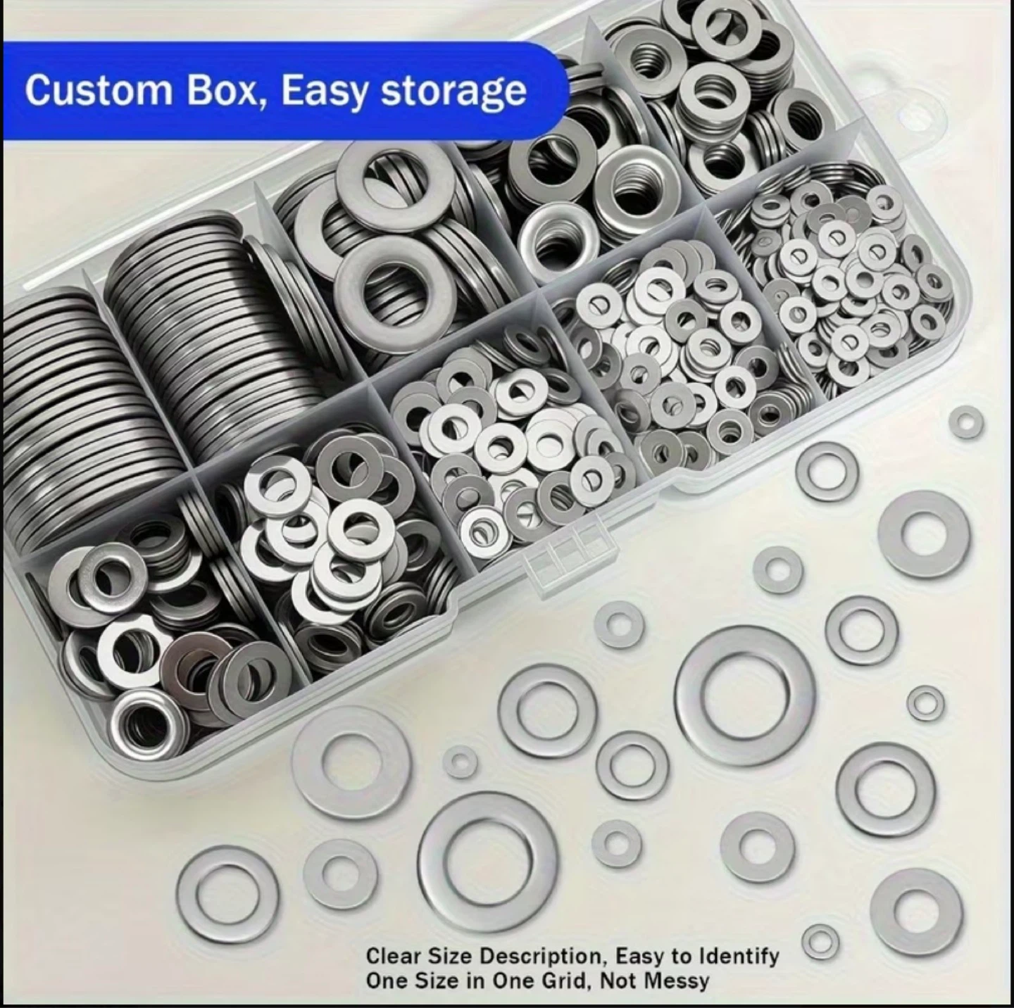 600pcs Stainless Steel Flat Washer Assortment Kit - photo 5