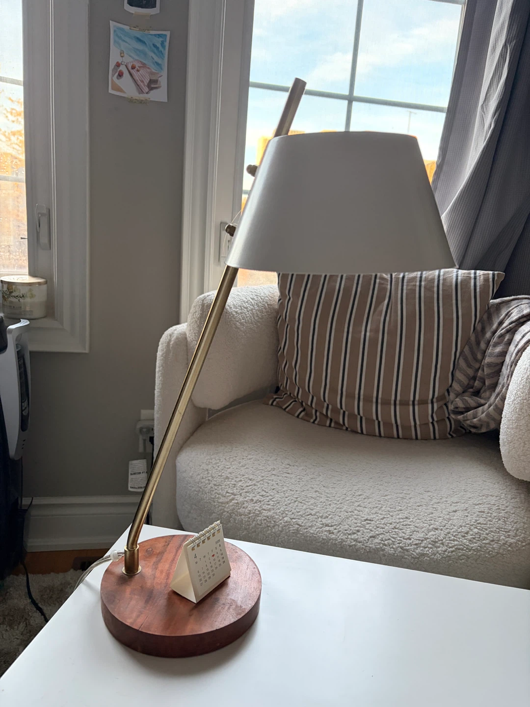 Modern Desk Lamp with Wooden Base + ikea bulb