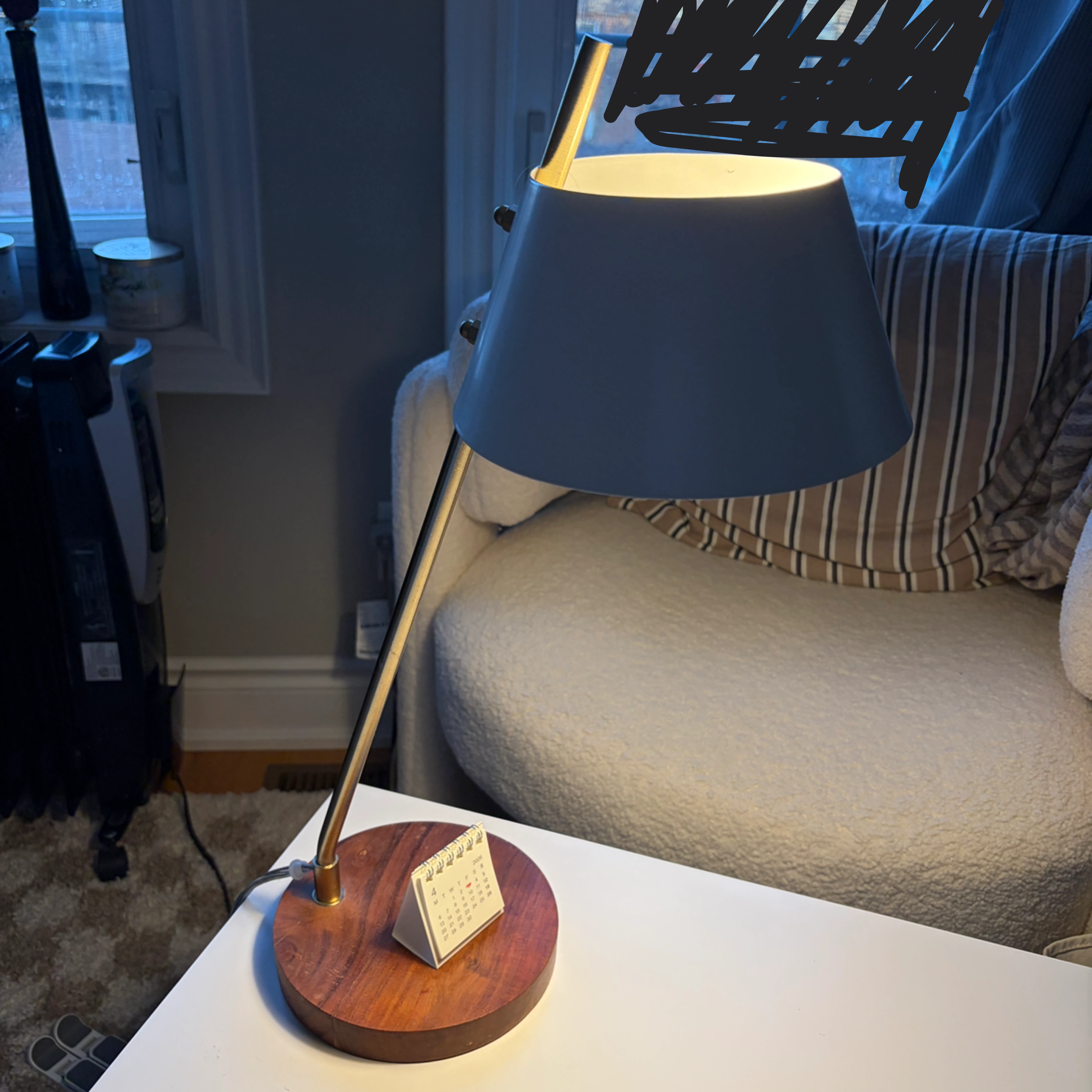 Modern Desk Lamp with Wooden Base + ikea bulb - photo 3
