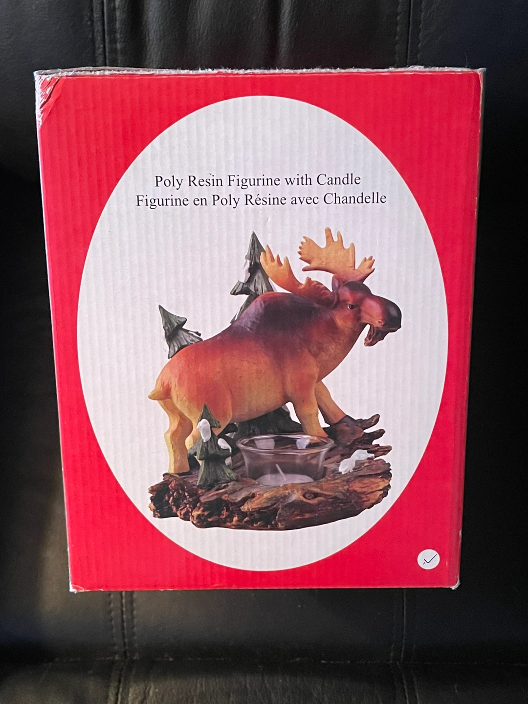Poly Resin Moose Figurine with Candle Holder - photo 4