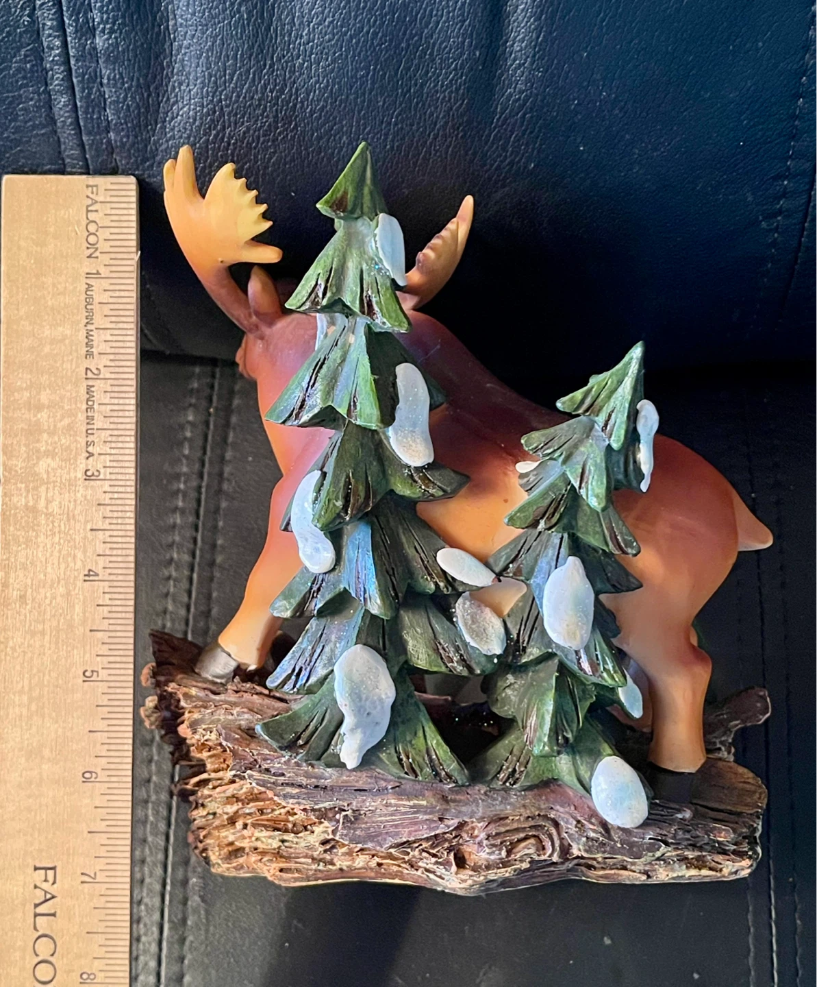 Poly Resin Moose Figurine with Candle Holder - photo 2