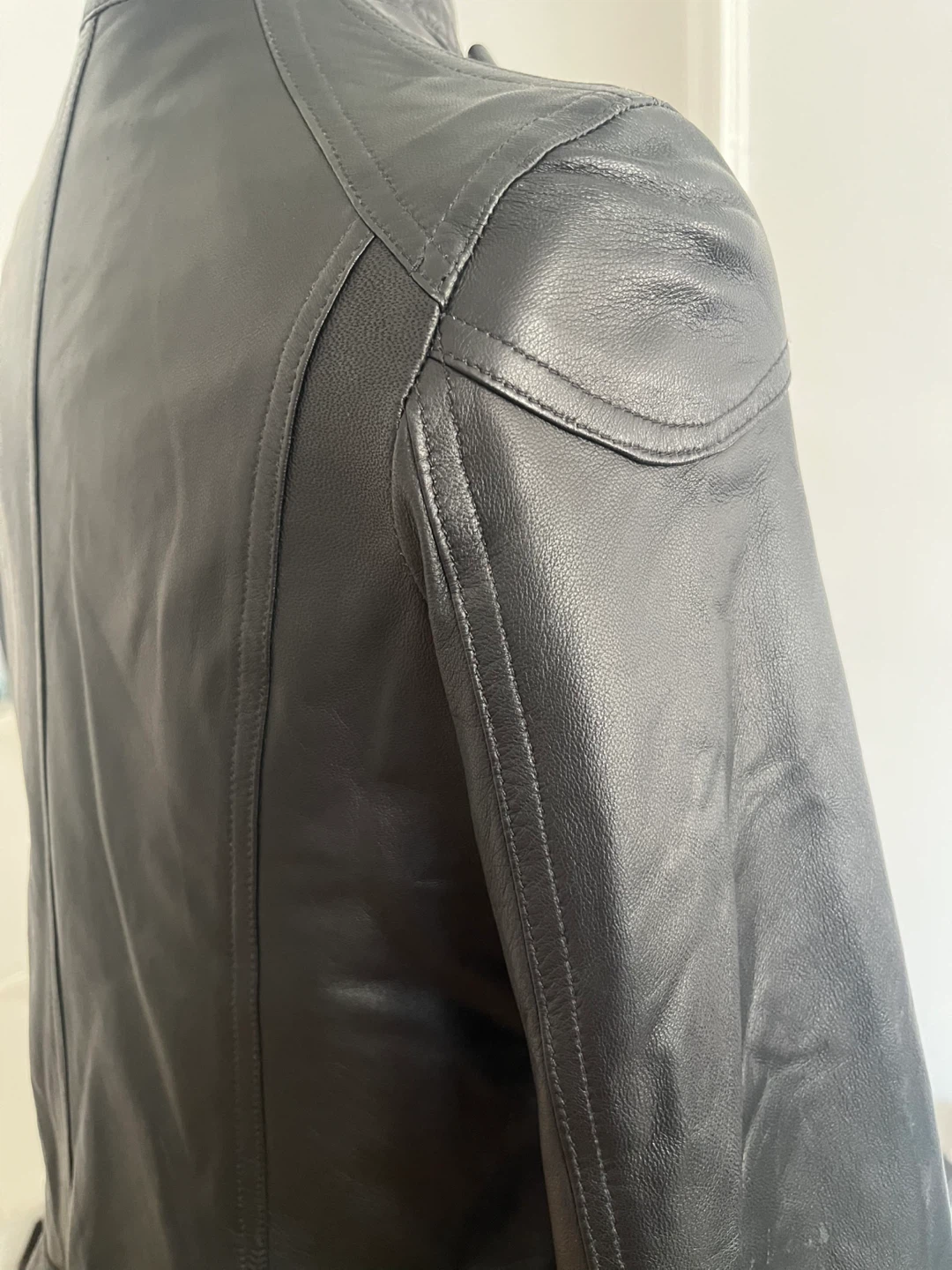 Italian Leather Moto Jacket with Gold Hardware - photo 3