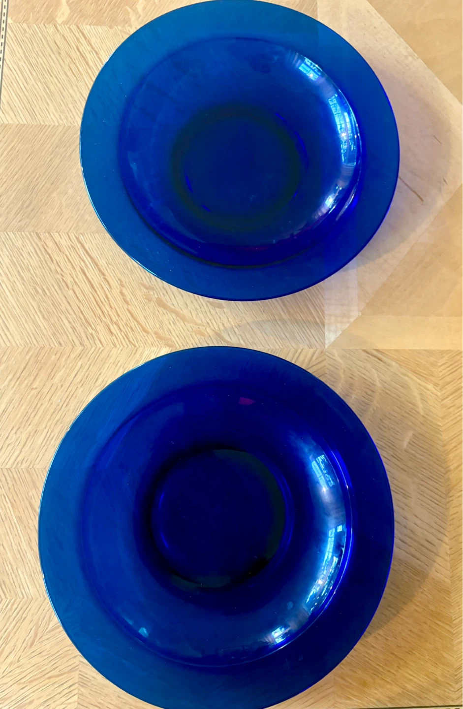 Vintage : Set of Four - Cobalt Blue Glass Bowls