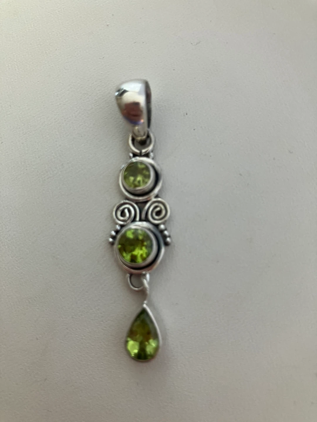 Sterling Silver Peridot Pendant Necklace - photo 2