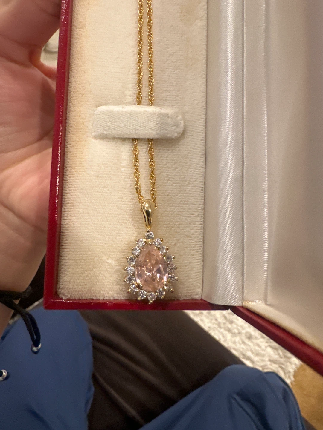 Gold Pear Cut Pendant Necklace for women - photo 2