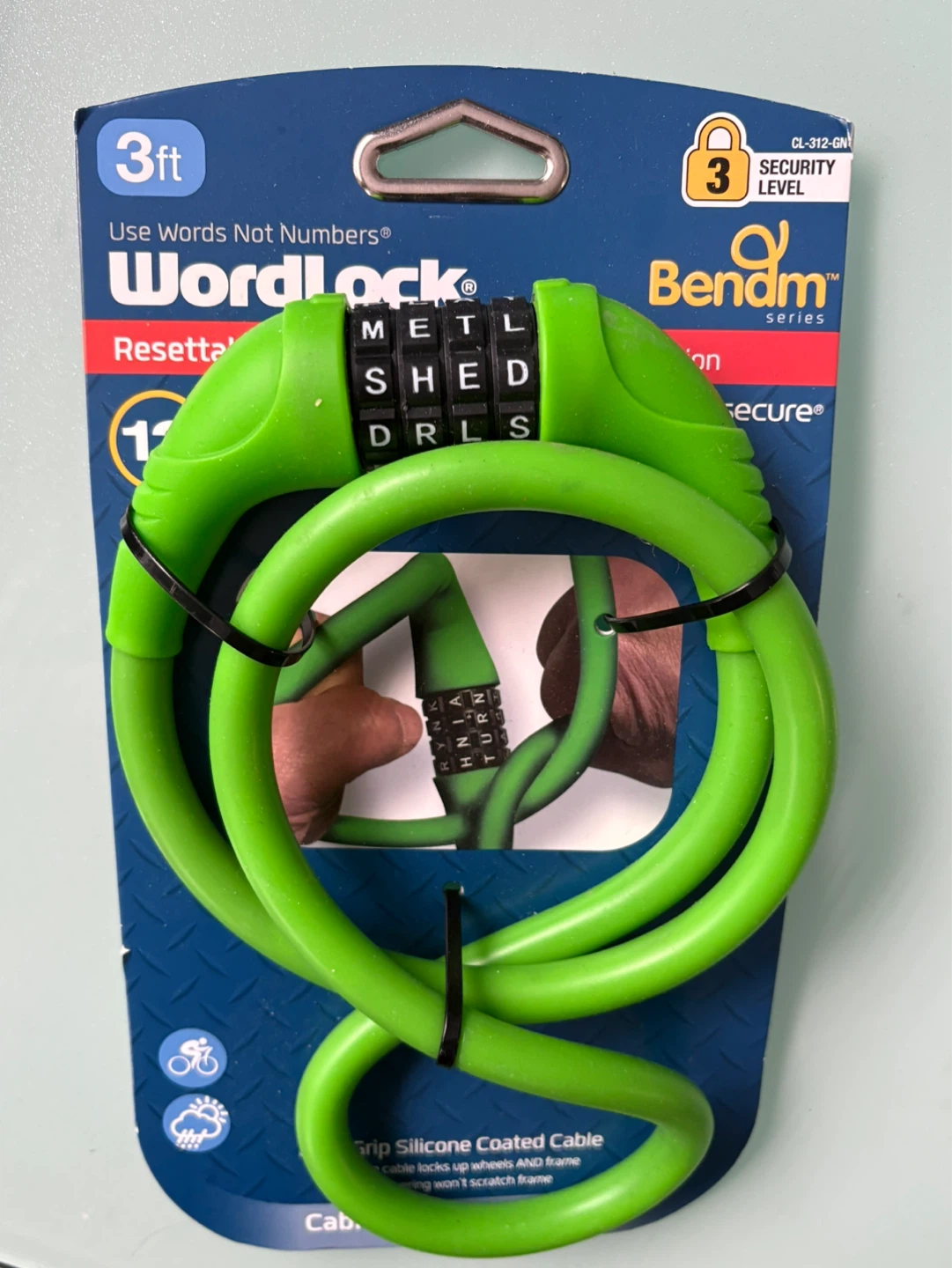 3ft. Combination wordlock bike cable lock