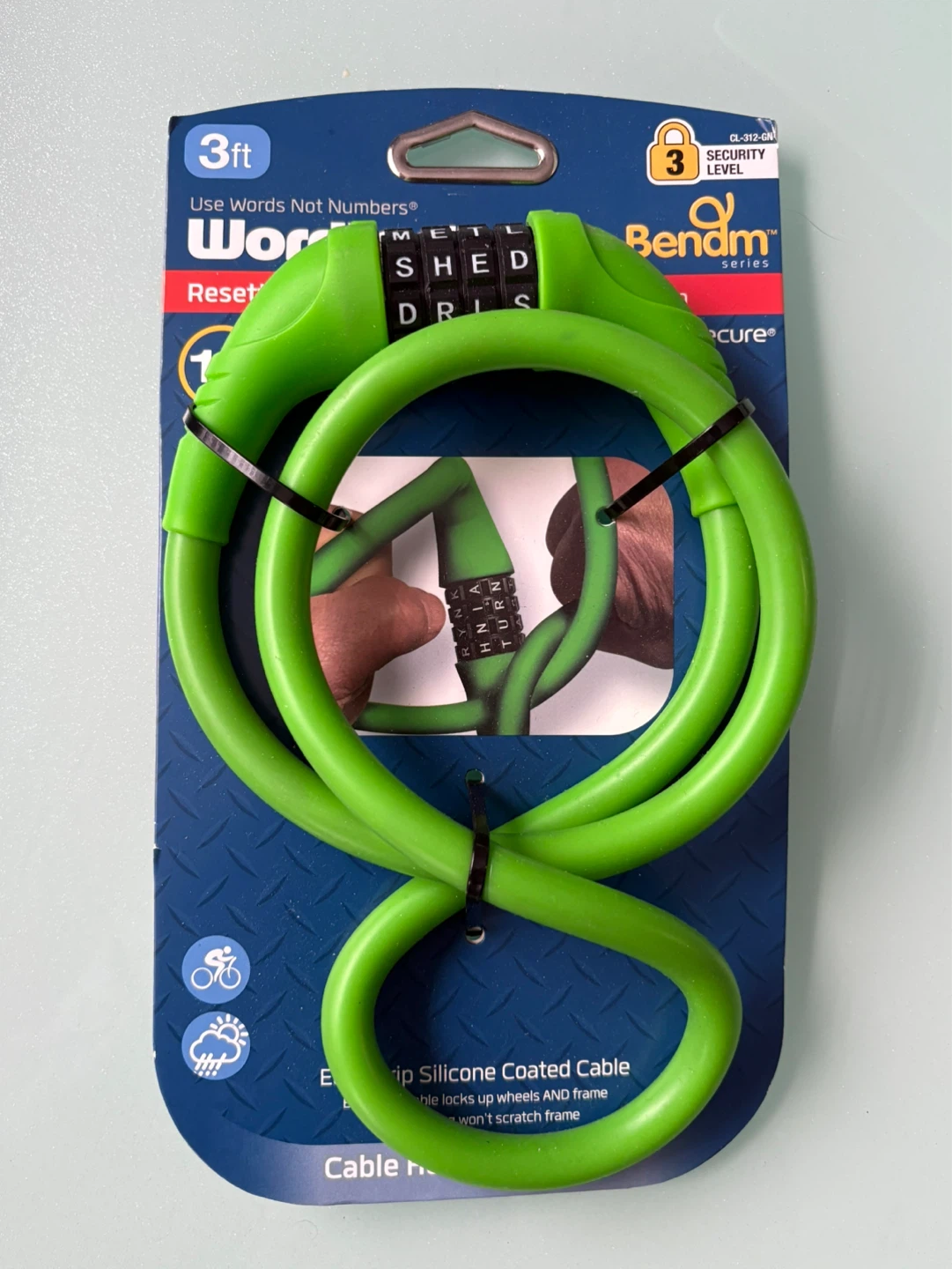 3ft. Combination wordlock bike cable lock - photo 3