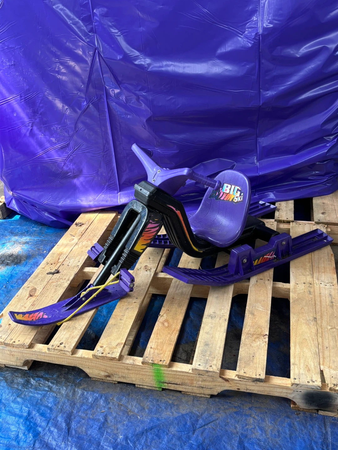Purple Big Ski Snow Scooter