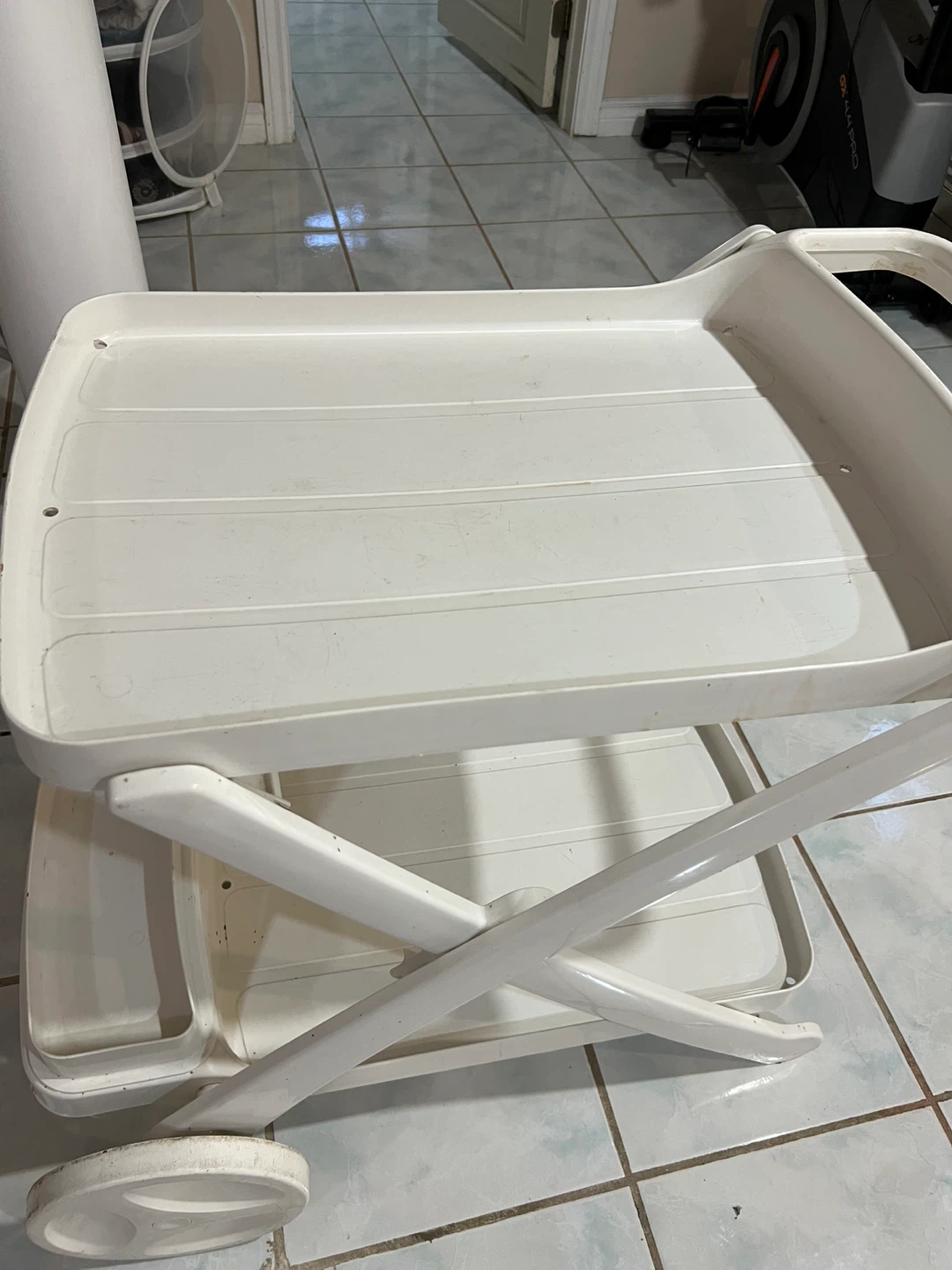 White 2-Tier Serving Cart with Wheels