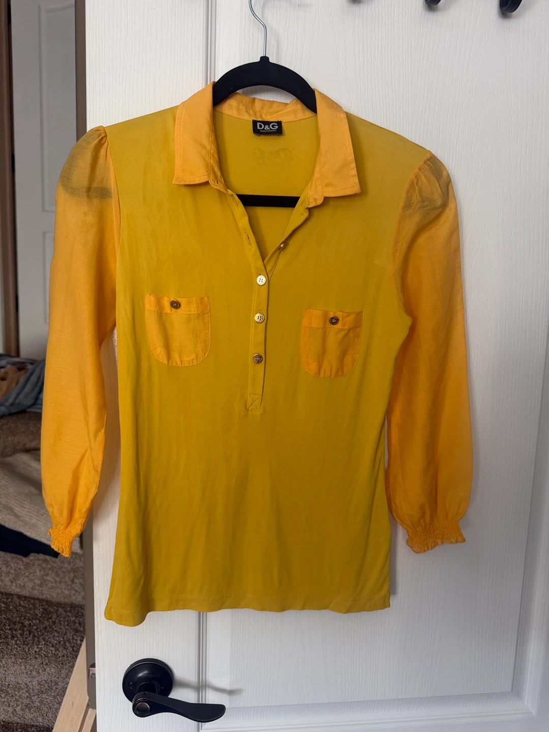 New Dolce & Gabbana Yellow Blouse Size M