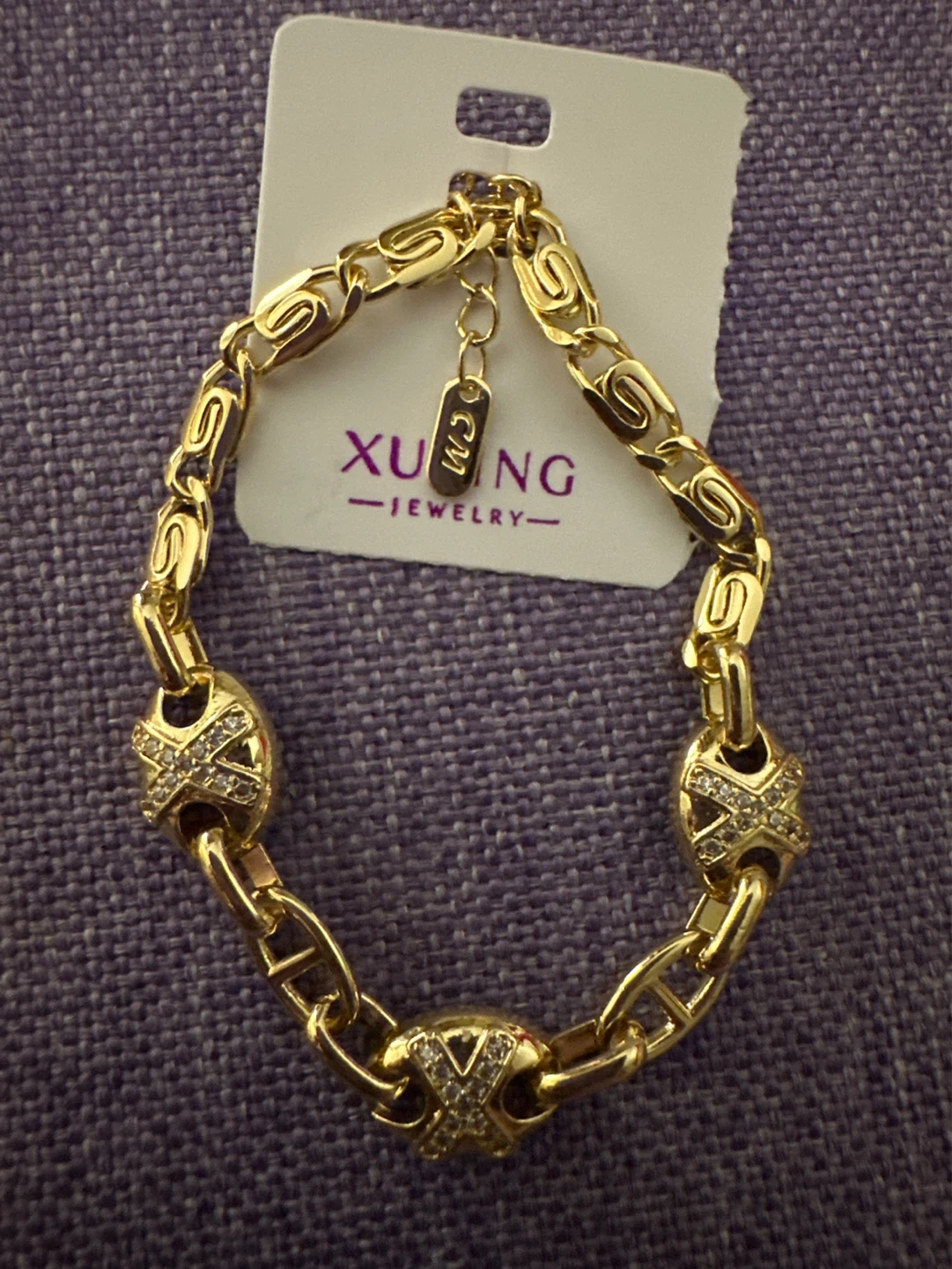 14k Gold laminated Bracelet with Stones