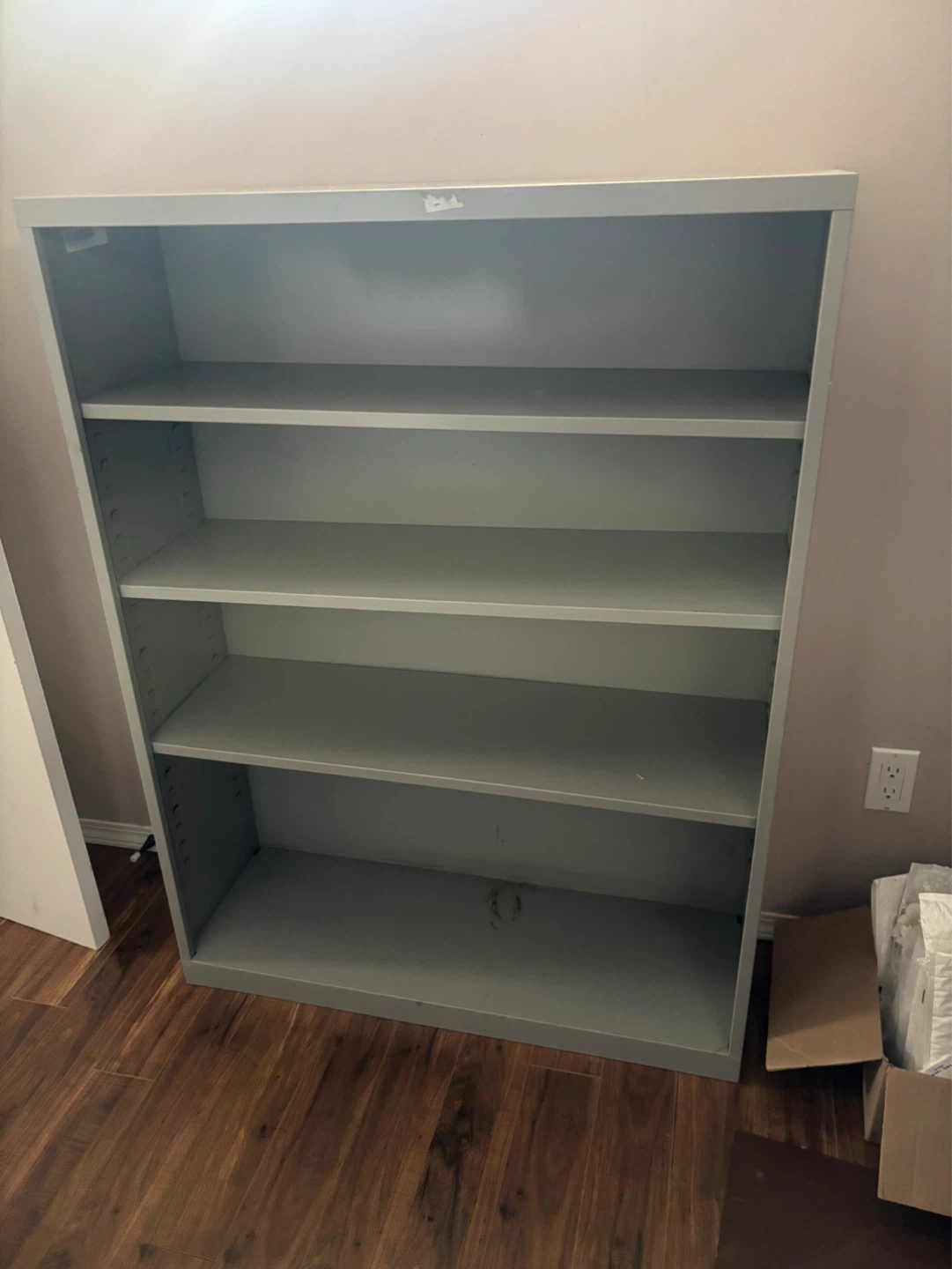 Grey Metal 5-Shelf Bookshelf