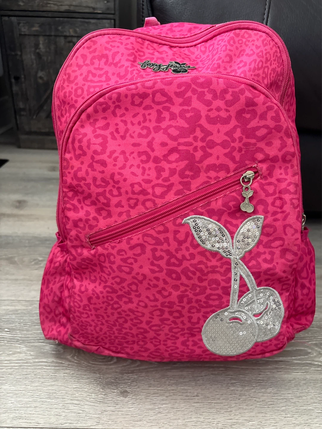 Foxy Jeans Pink Leopard Print Backpack with Sequins - photo 5