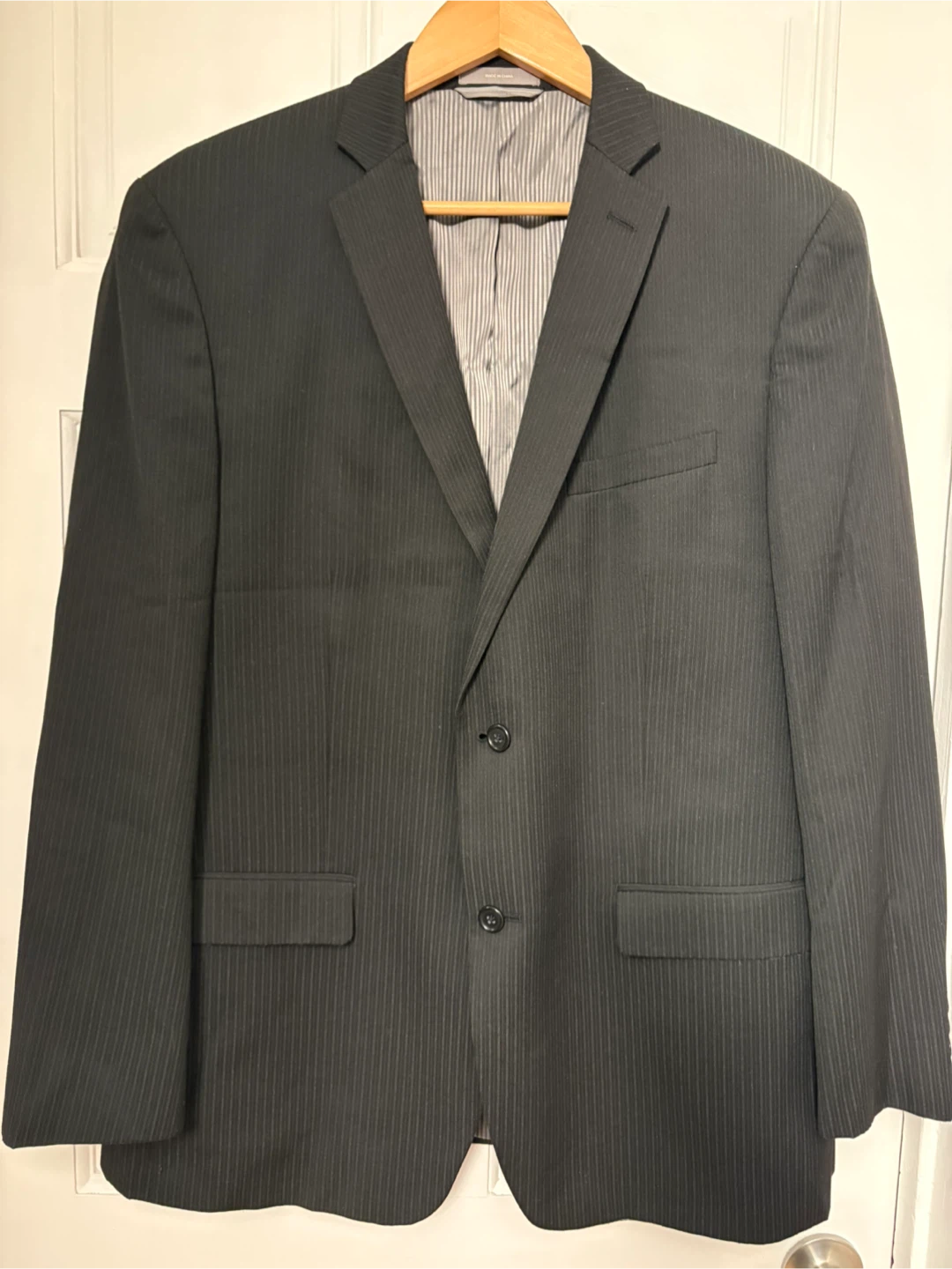 Joseph Abboud Charcoal Pinstripe Suit Jacket 44R