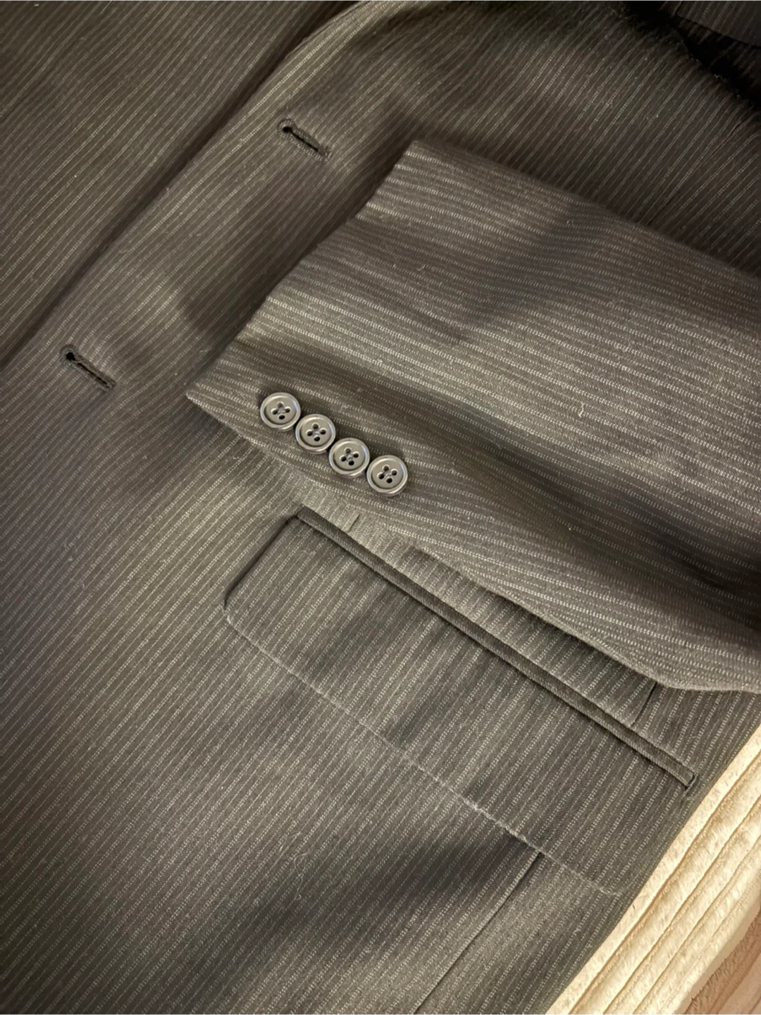 Joseph Abboud Charcoal Pinstripe Suit Jacket 44R - photo 5