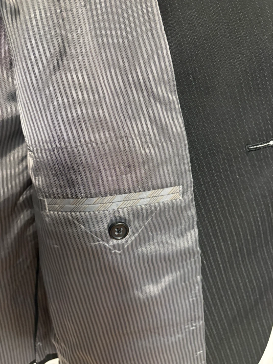 Joseph Abboud Charcoal Pinstripe Suit Jacket 44R - photo 3