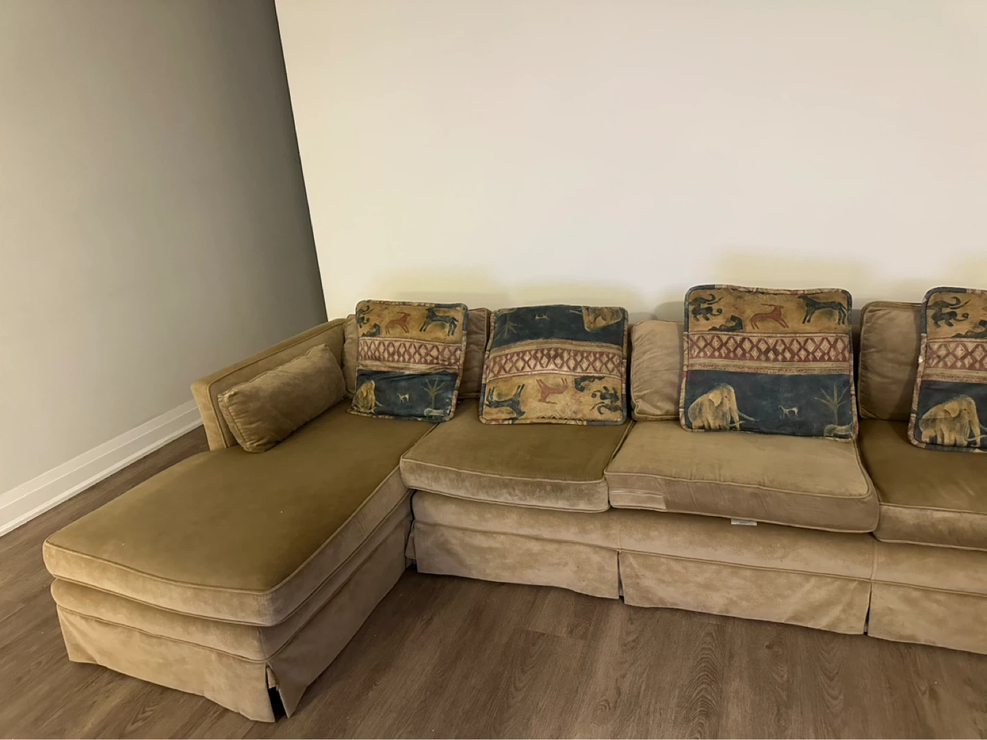 Sectional Sofa with Decorative Pillows