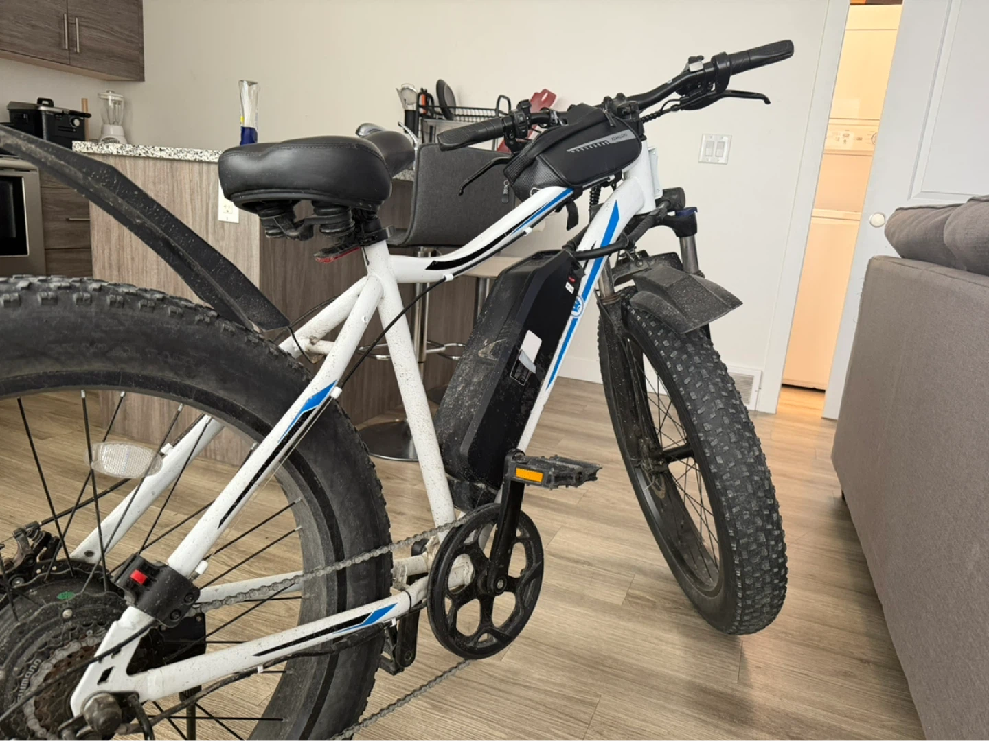 White Fat Tire Electric Bike - photo 5
