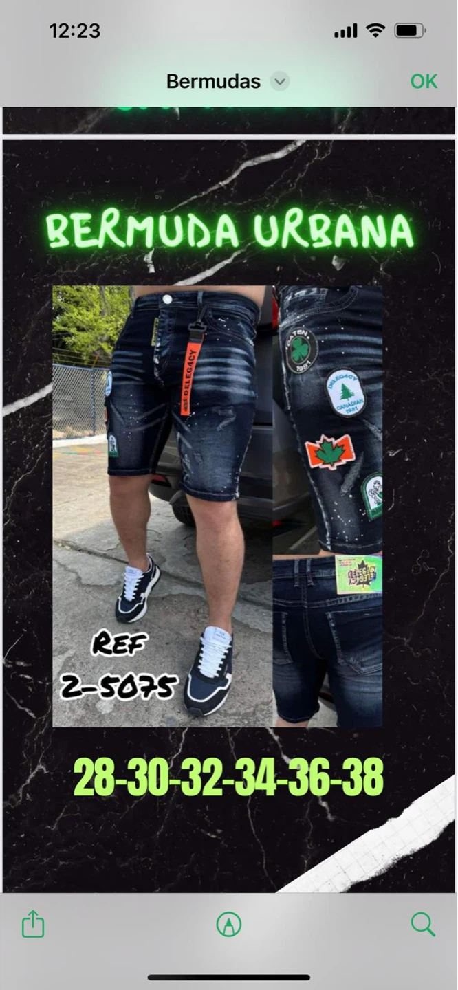 Men's Distressed Denim Bermuda Shorts - photo 2