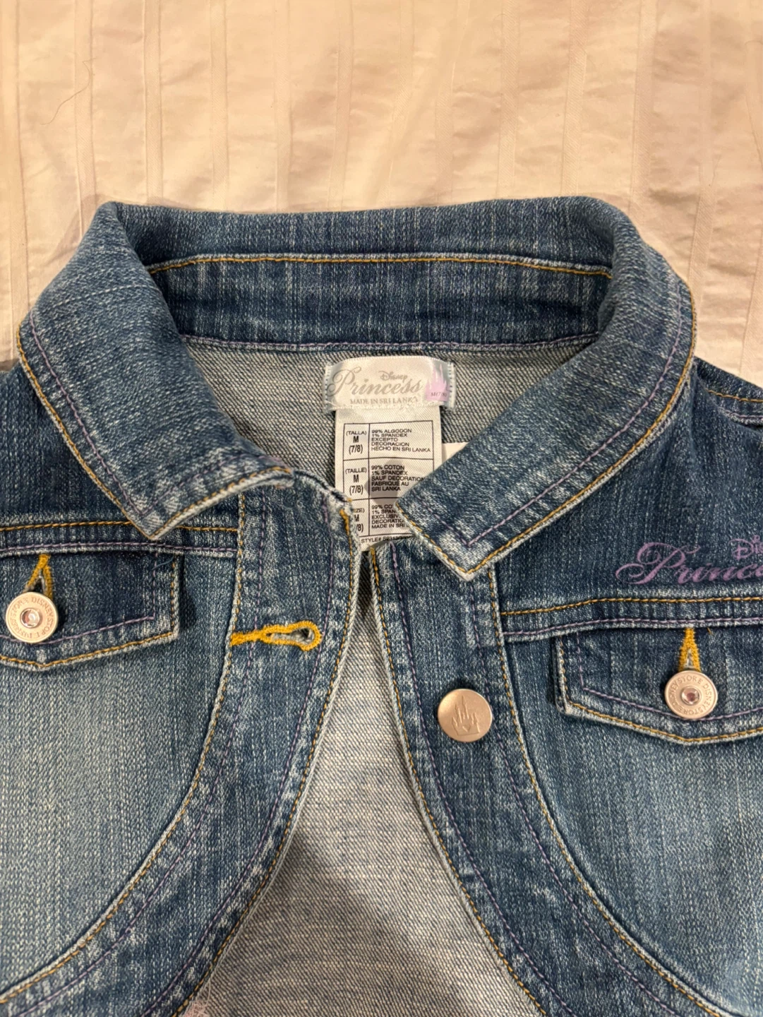 Vintage Y2K Disney Princess Denim Jacket Size 7/8 - photo 3