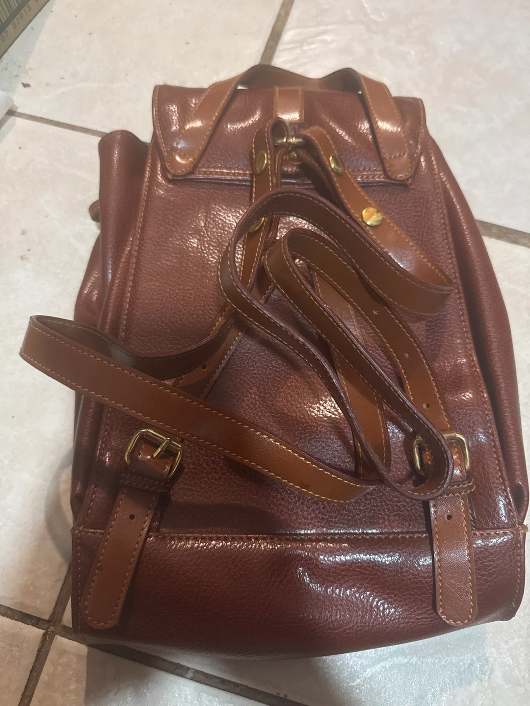 Brown Leather Backpack - photo 2