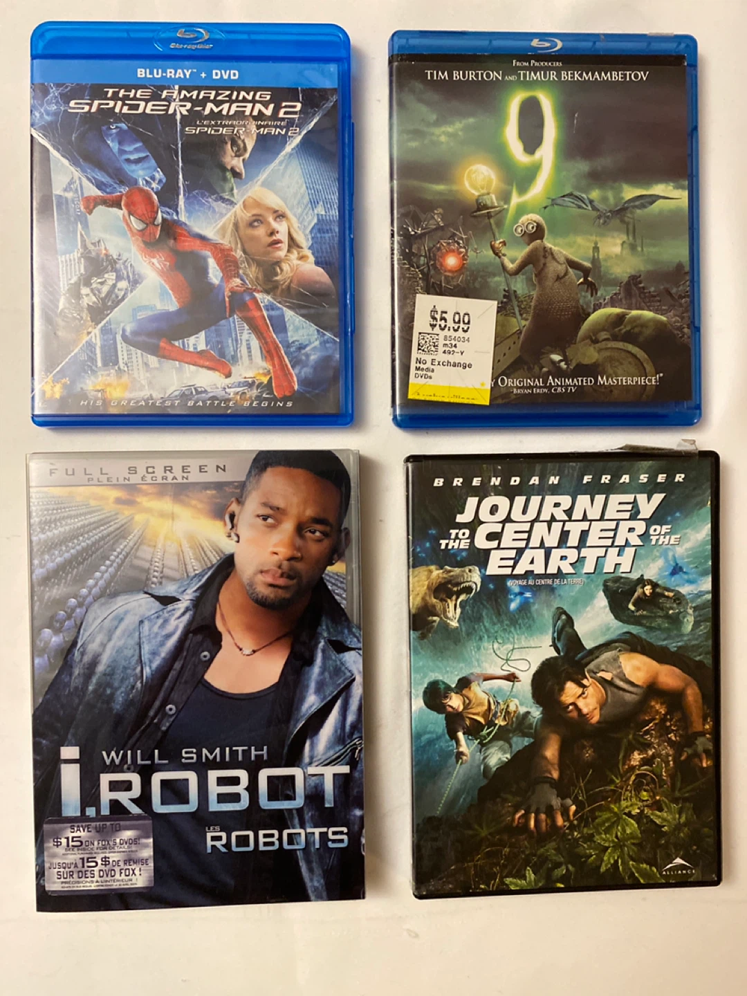 Collection of 9 DVDs and Blu-ray Movies