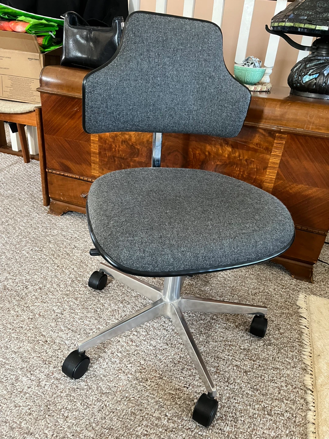 Vintage chrome rolling chair - photo 2