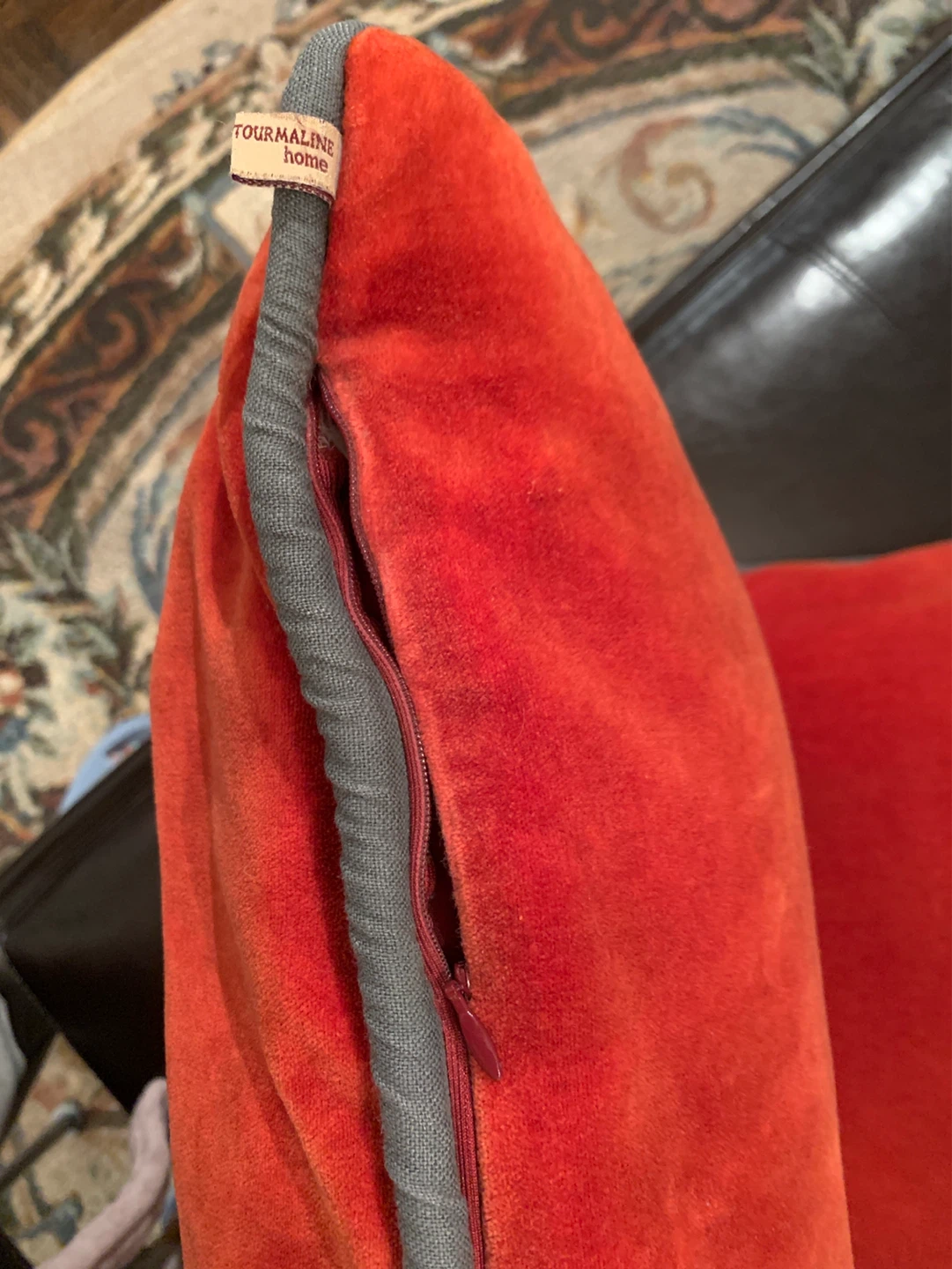 Set of TWO Tourmaline Home Red Velvet Throw Pillow - photo 3