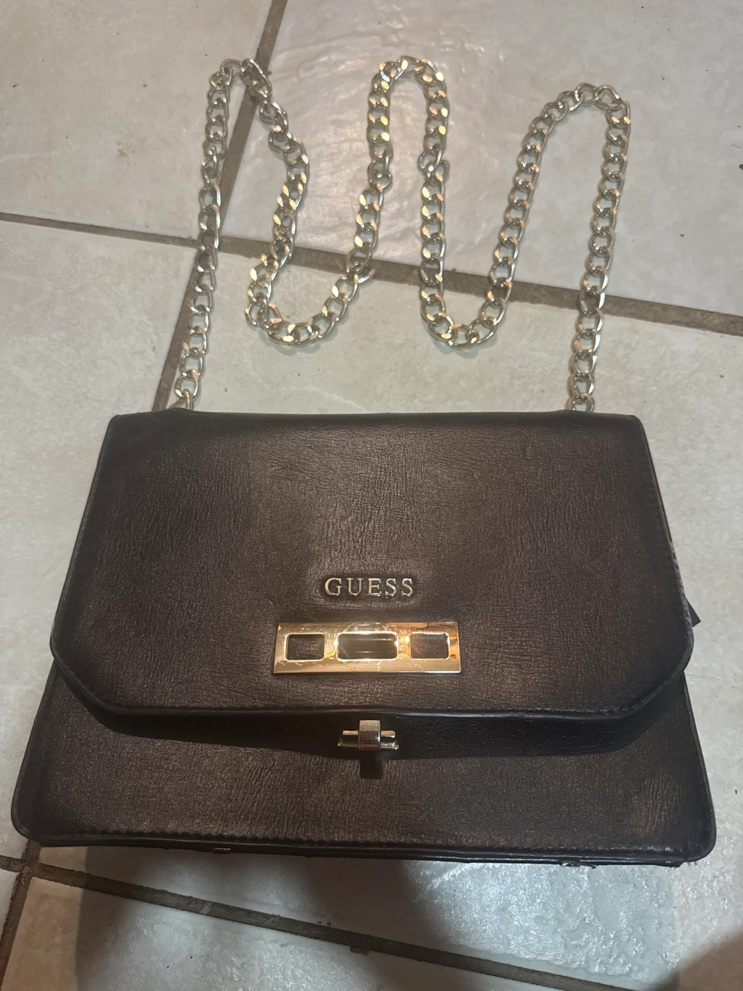 Guess Black Shoulder Bag with Chain Strap - photo 2