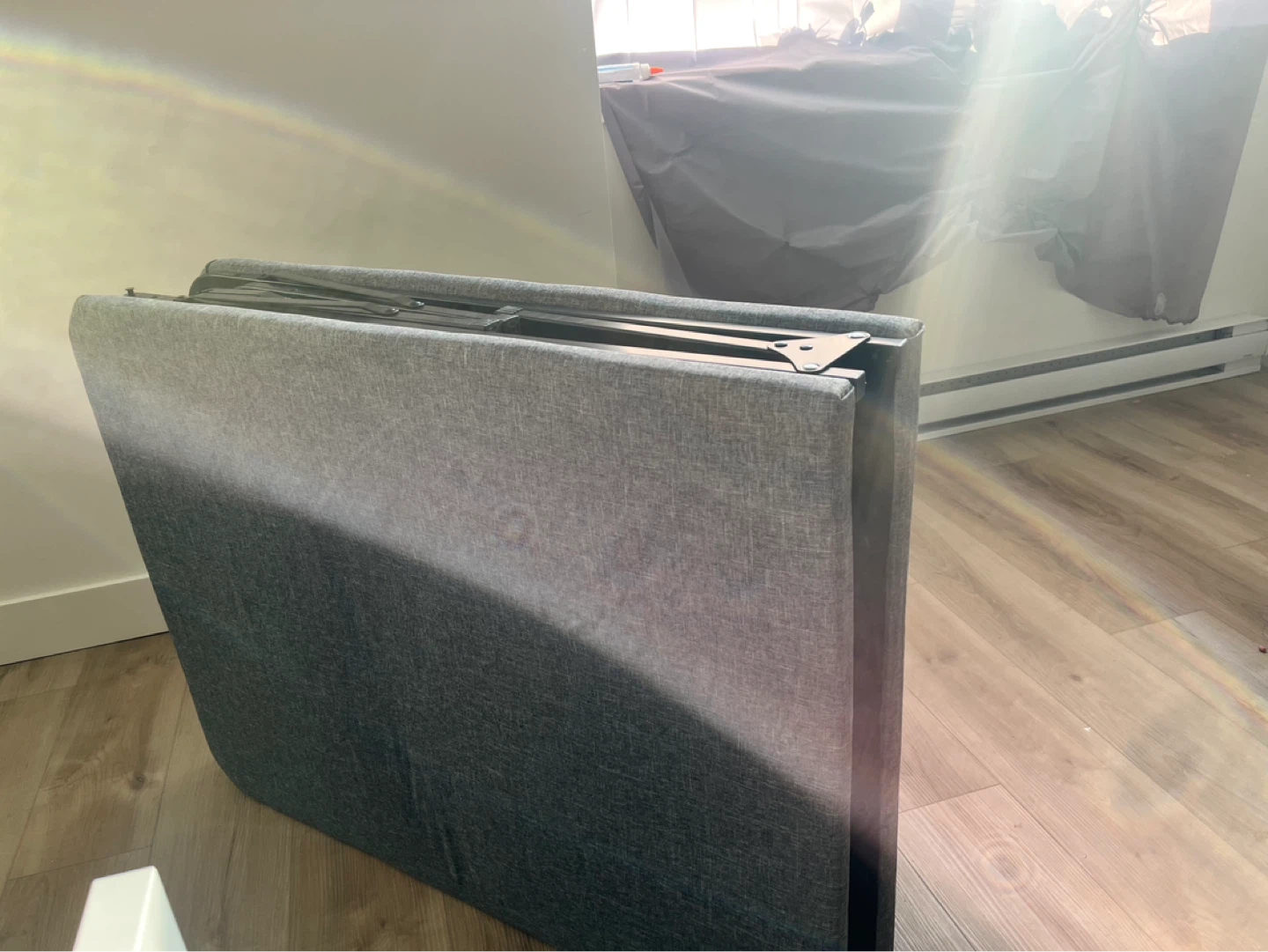Grey Fabric Folding Table
