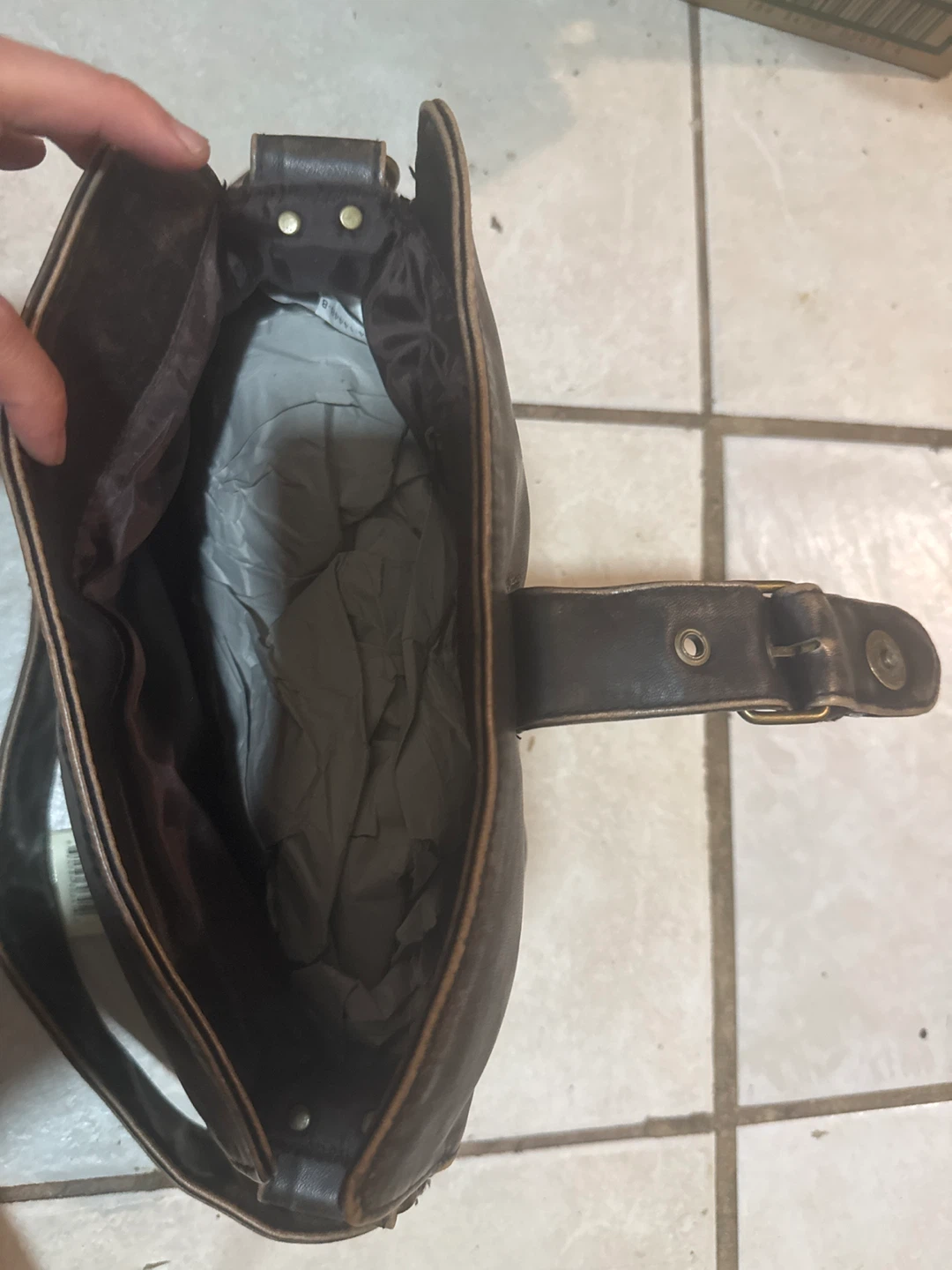 Brown Faux Leather Shoulder Bag - photo 3