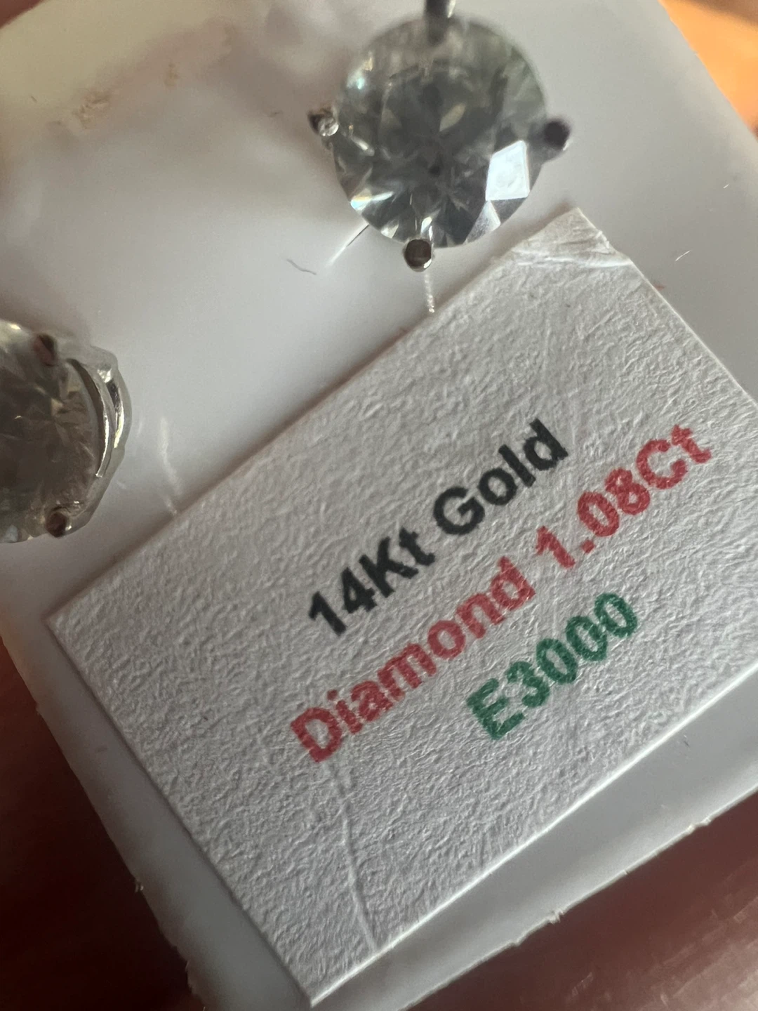 14Kt Gold Diamond Earrings 1.08ct - photo 3