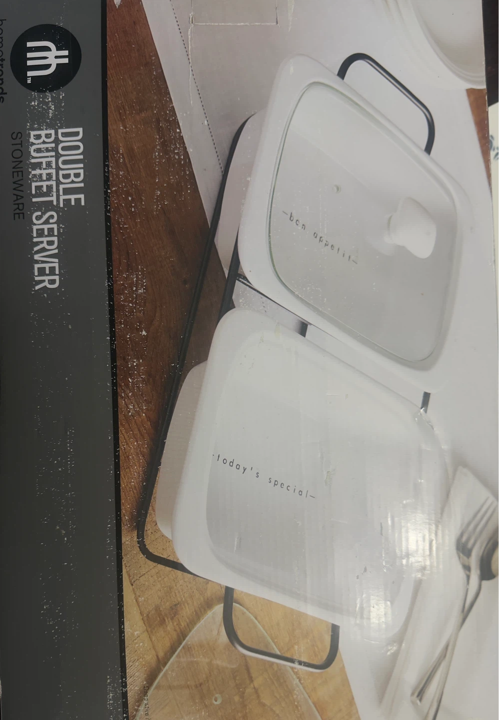 Home Trends Double Buffet Server Stoneware