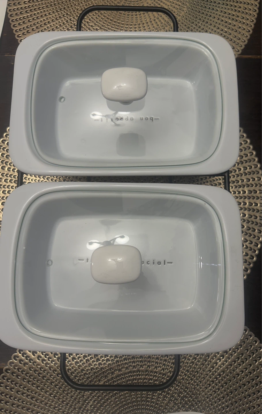 Home Trends Double Buffet Server Stoneware - photo 2