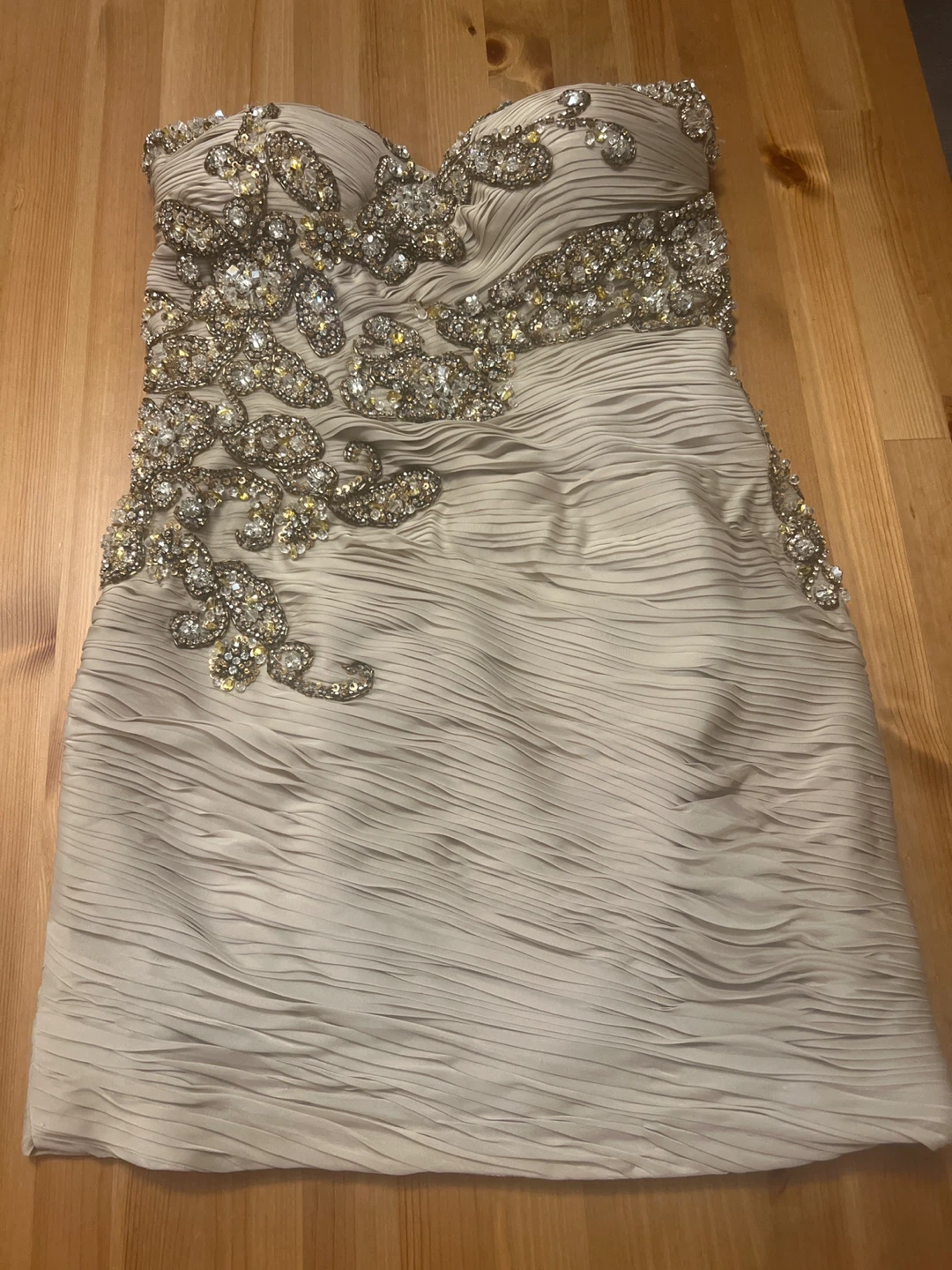 Strapless Beaded Dress with Matching Scarf