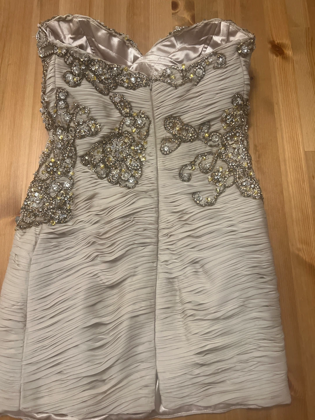 Strapless Beaded Dress with Matching Scarf - photo 2