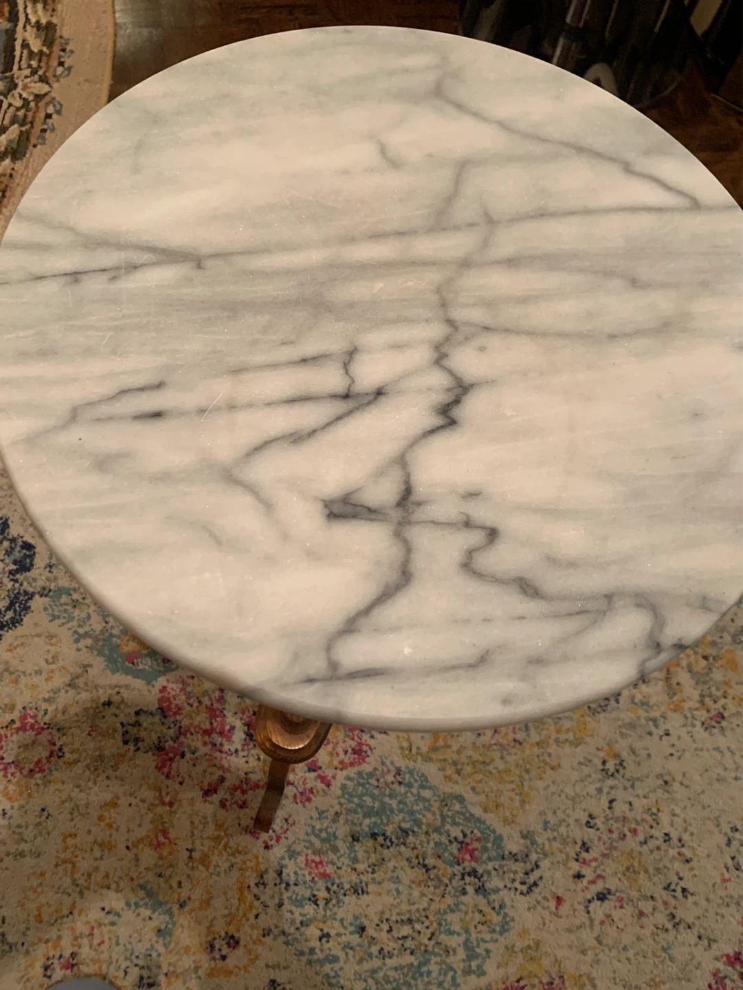 Round Marble Top Accent Table - photo 2