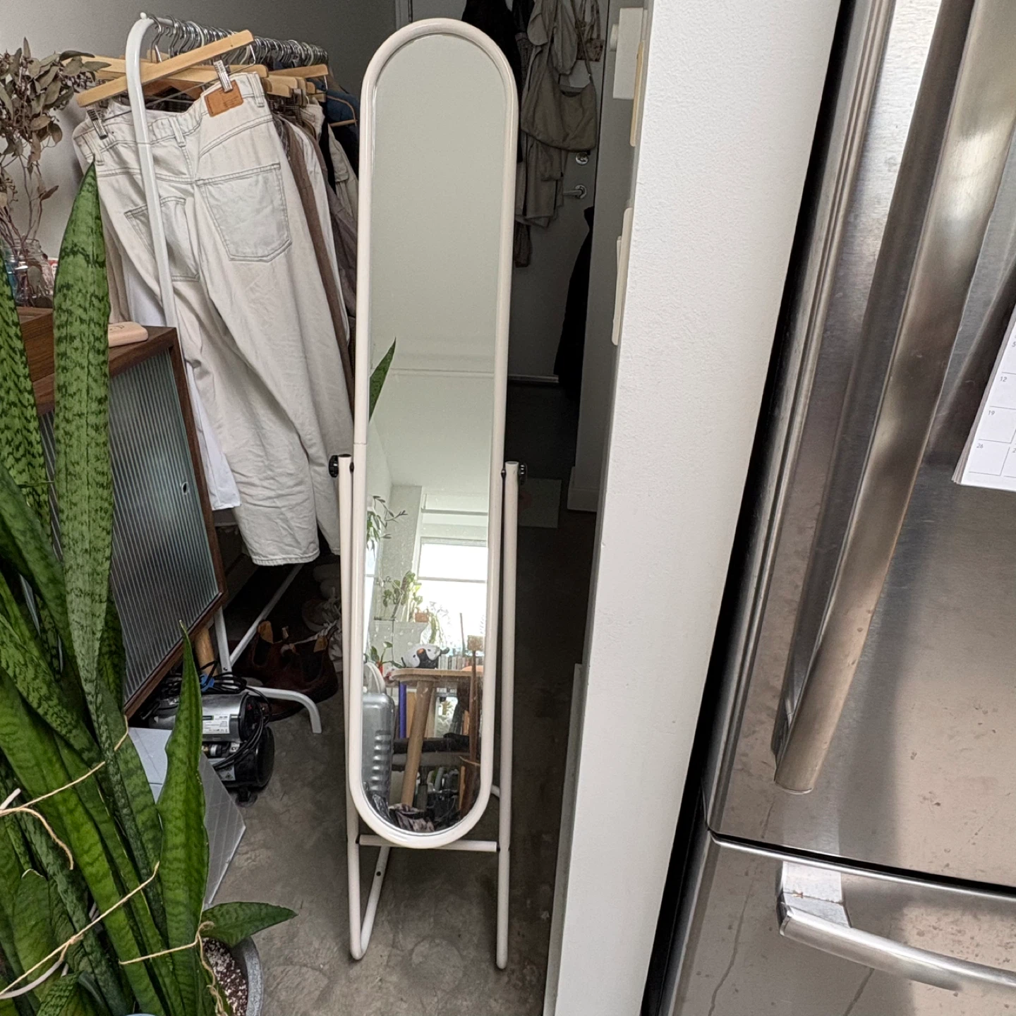 slim rounded adjustable mirror from the 80s