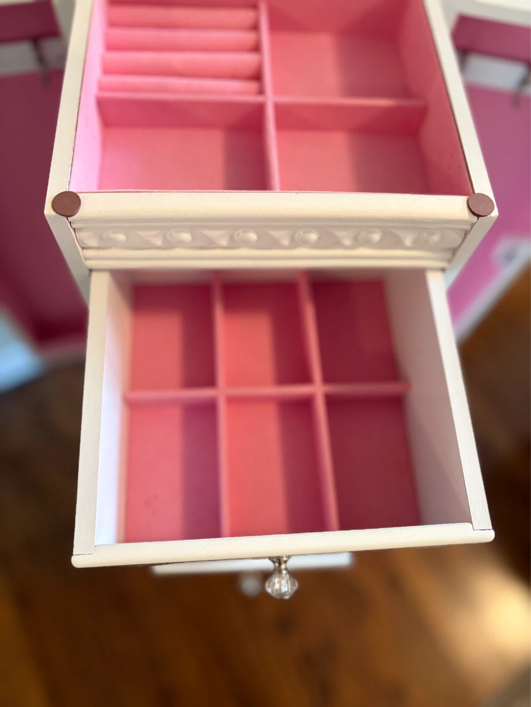 White Jewellery Cabinet with 5 Drawers - photo 5