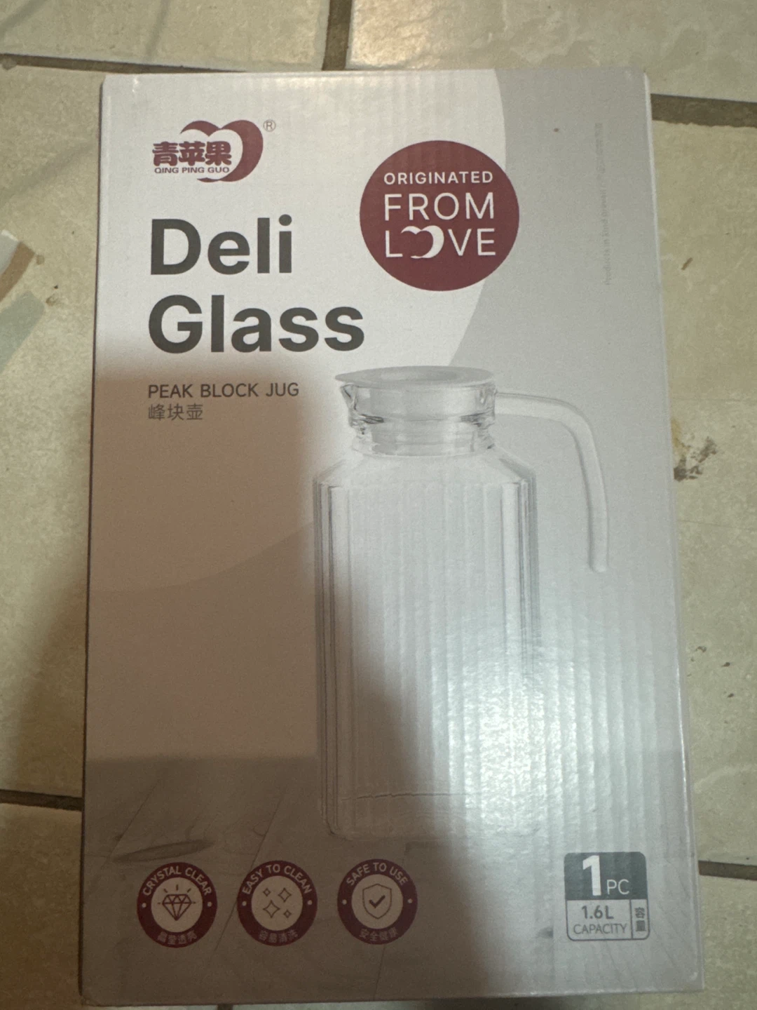 Deli Glass Peak Block Jug 1.6L - photo 4