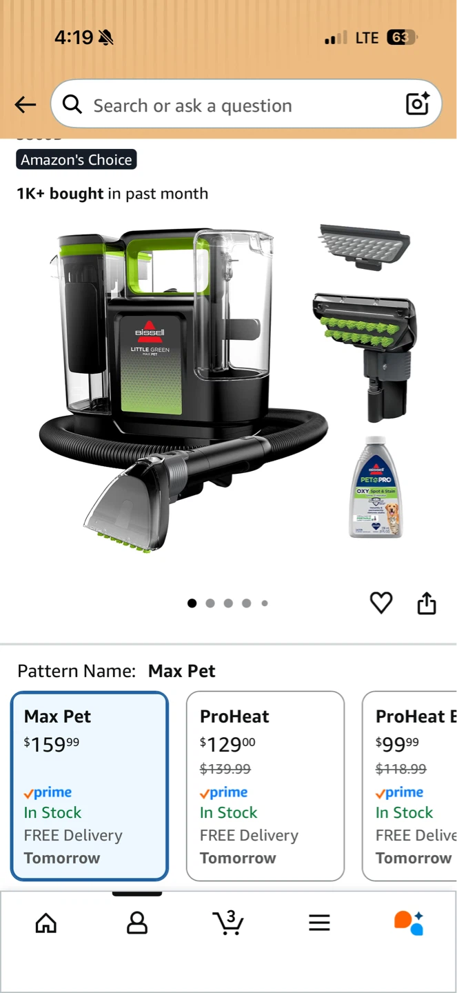 Bissell Little Green Max Pet Portable Carpet Cleaner