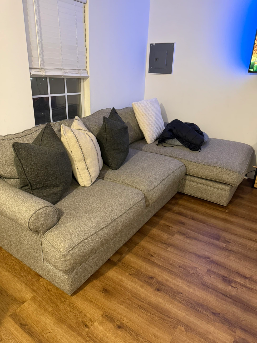 Gray Sectional Sofa with Chaise - photo 2