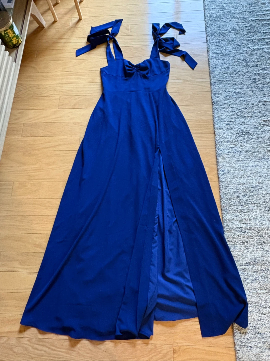 Royal Blue Maxi Dress with Tie Straps Size 2 - photo 2