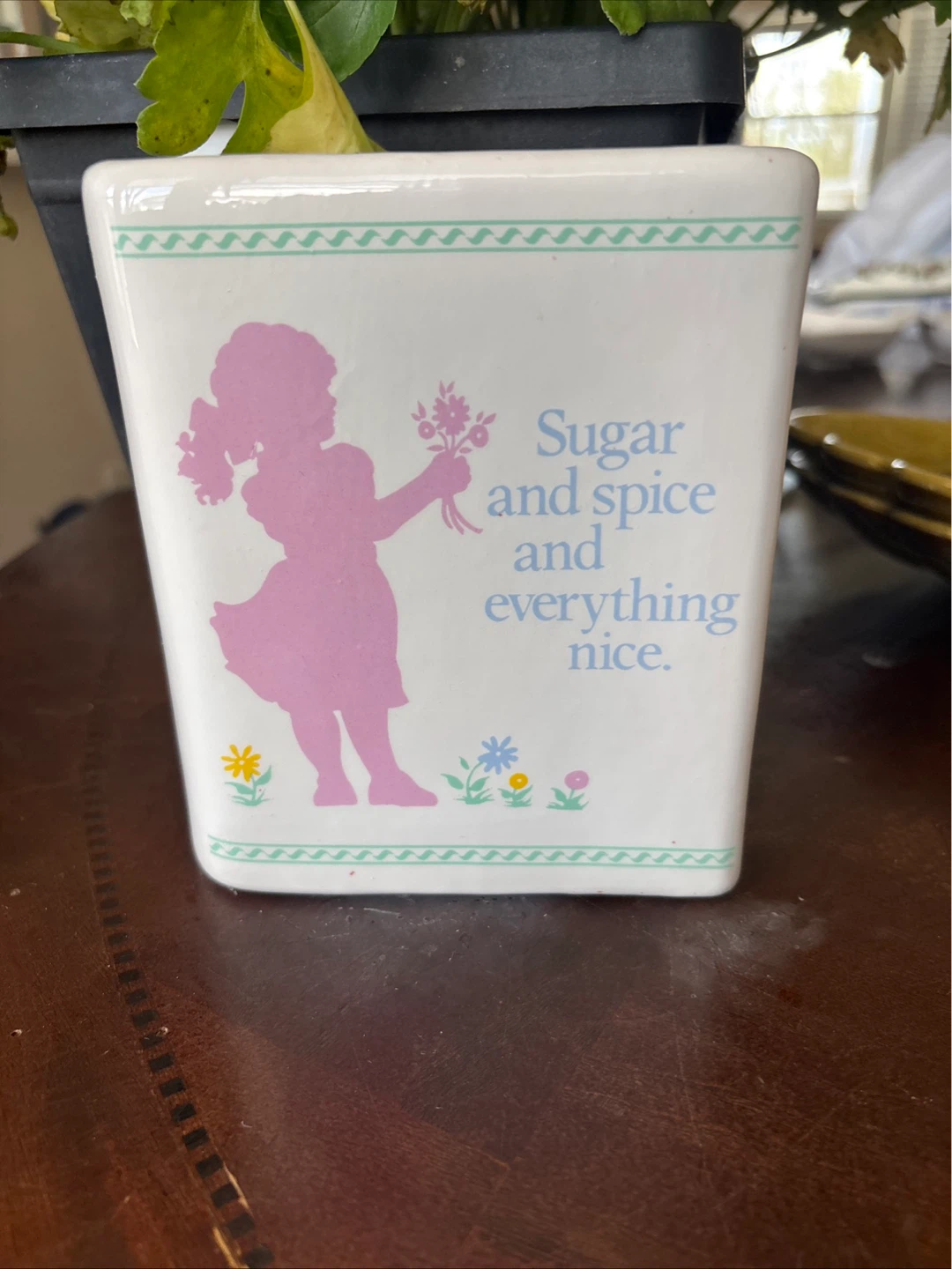 Napco "Sugar and spice and everything nice" Ceramic Piggy Bank