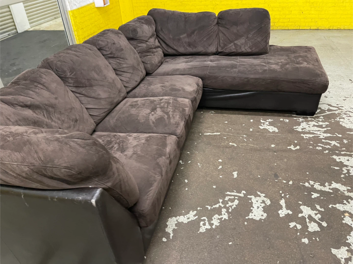 Brown Sectional Sofa with Ottoman - photo 2