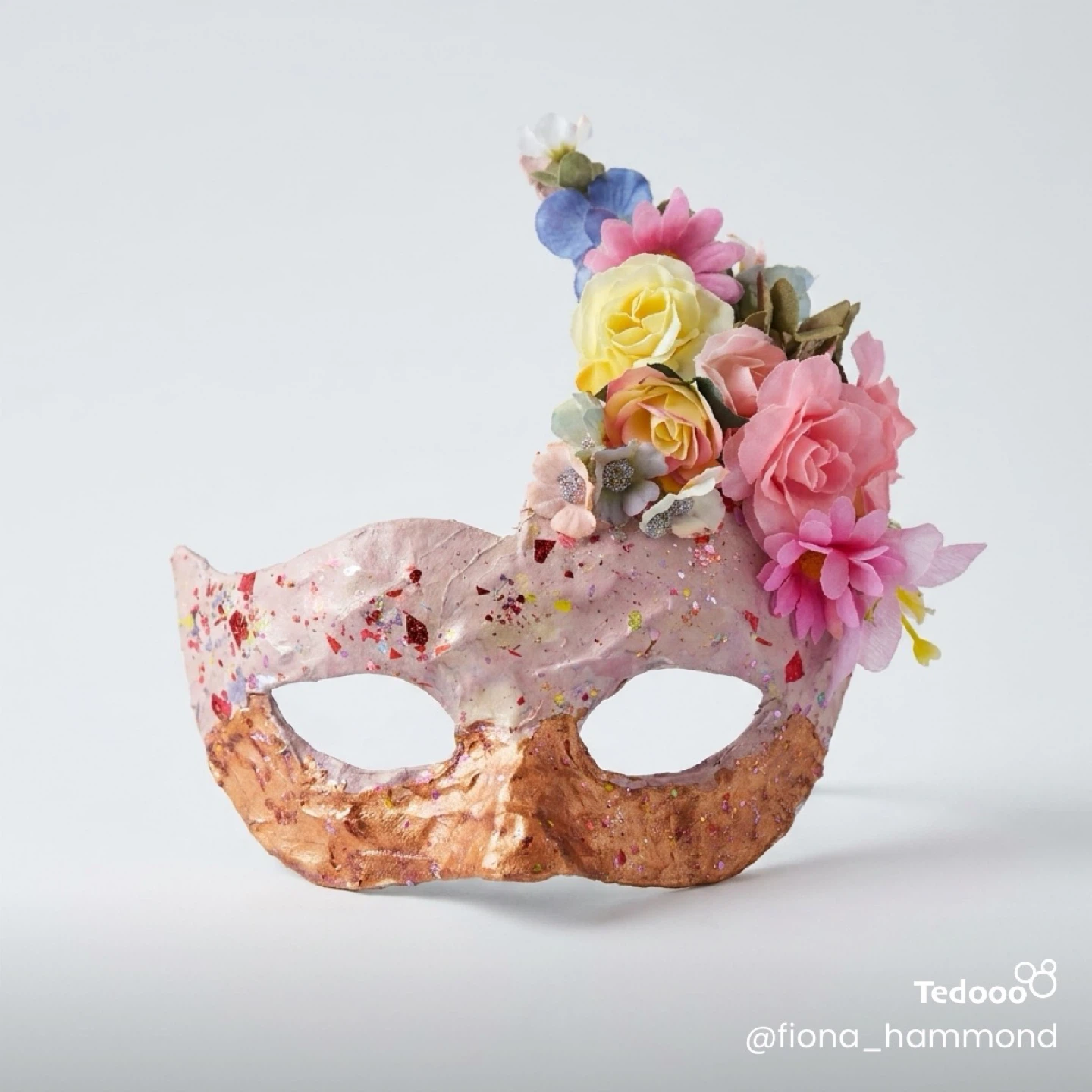 Handmade Mask with Flowers - photo 2