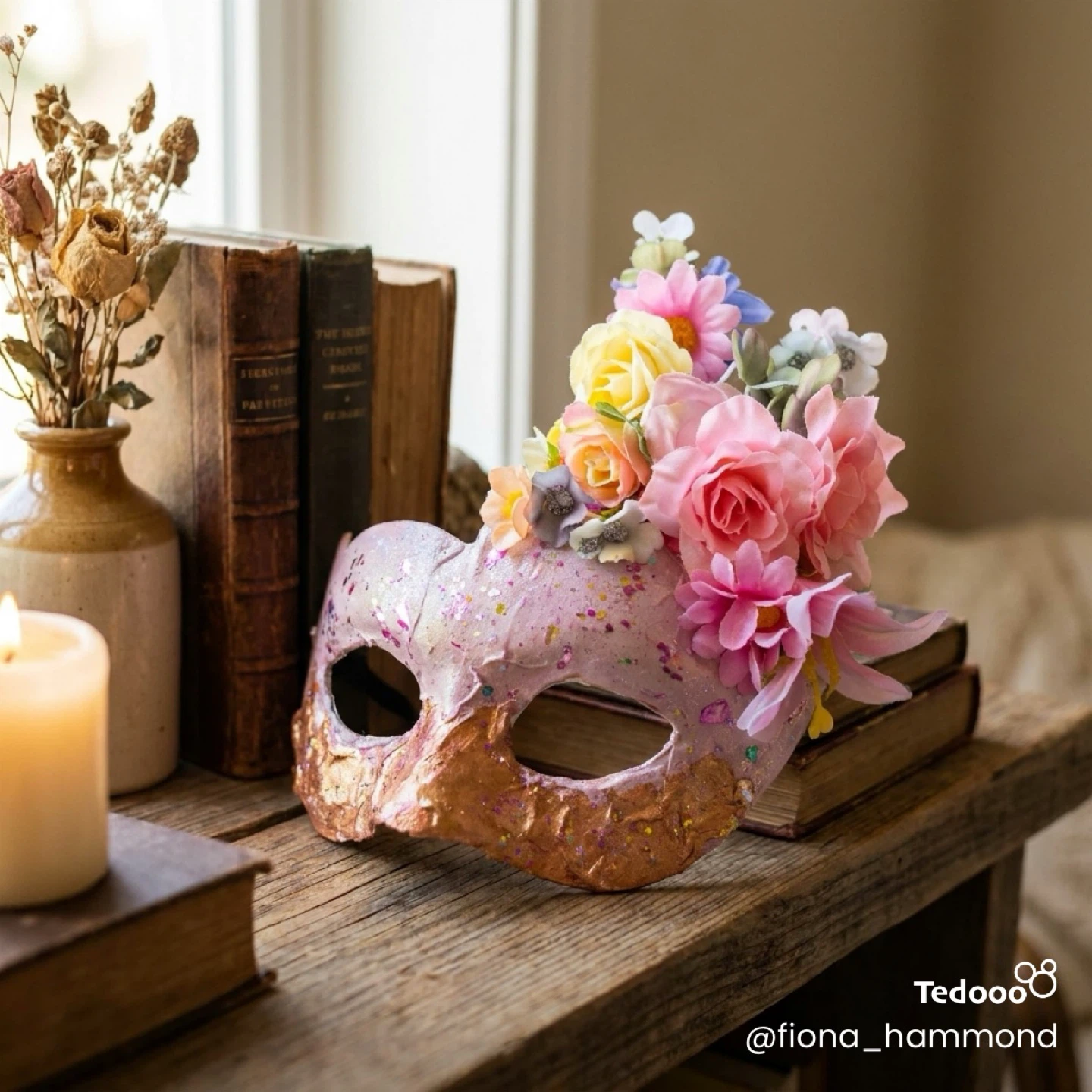 Handmade Mask with Flowers