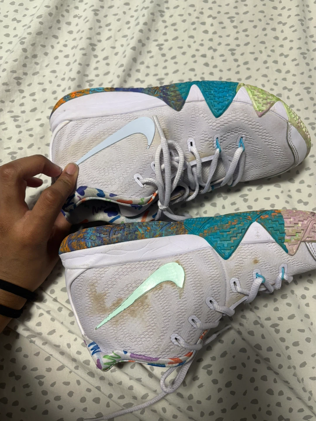 Nike Kyrie 4 White Multi-Color Basketball Shoes - photo 5
